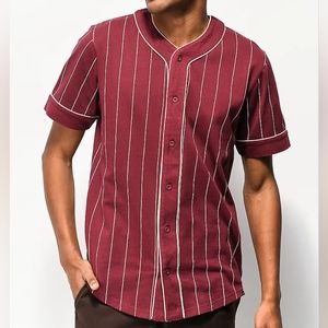 Empyre Chuck Maroon & White Pinstripe Baseball Jersey Size XL